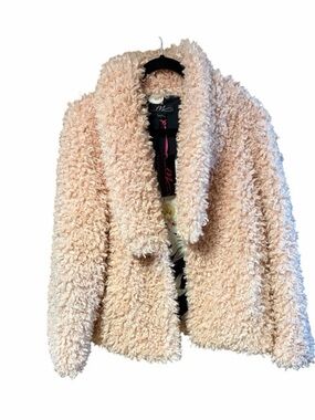 Midnight Velvet Faux Fur Blush Pink Cozy Teddy Jacket NWT